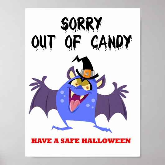 Sorry van de Halloween Snoep Blue Vampire Monster Poster (Voorkant)