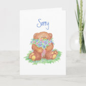 Sorry, vergeef me, Teddy Bear Flowers Kaart (Voorkant)