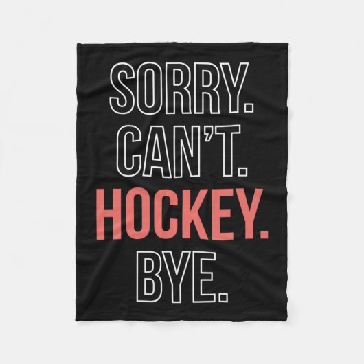 Sorry. Verkanting. Hockey. Doei. Fleece Deken (Voorkant)