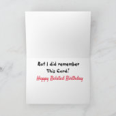 Sorry! Verlaatste verjaardagsgrappige knorrige mei Kaart (Binnen)