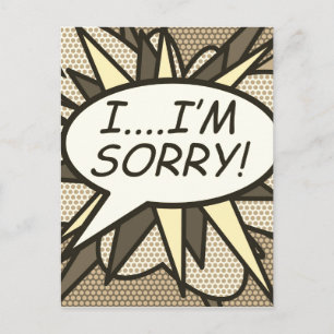 SORRY! Vintage Pret Fun Retro Strips Pop Art Briefkaart