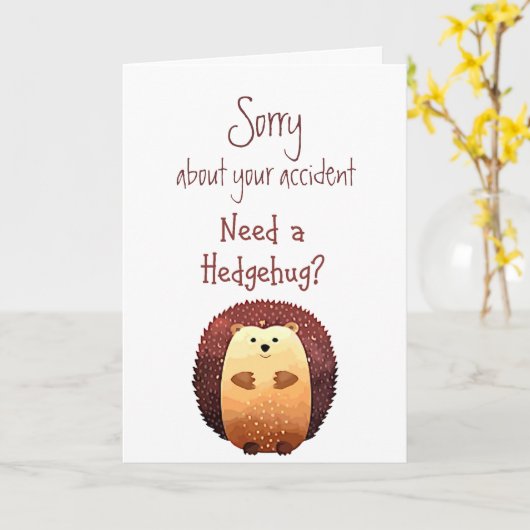 Sorry voor Accident Flowers Fun Hedegg Hug Kaart (Gele Bloem)