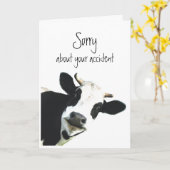 Sorry voor Accident Flowers Fun Koe Holstein Kaart (Gele Bloem)