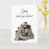 Sorry voor de Accident Flowers Fun Beer Hugs Kaart (Gele Bloem)