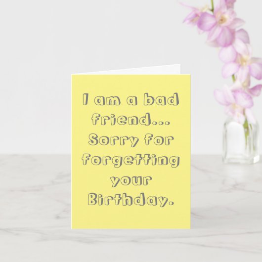 Sorry voor het vergeten van je verjaardag kaart (Orchidee)