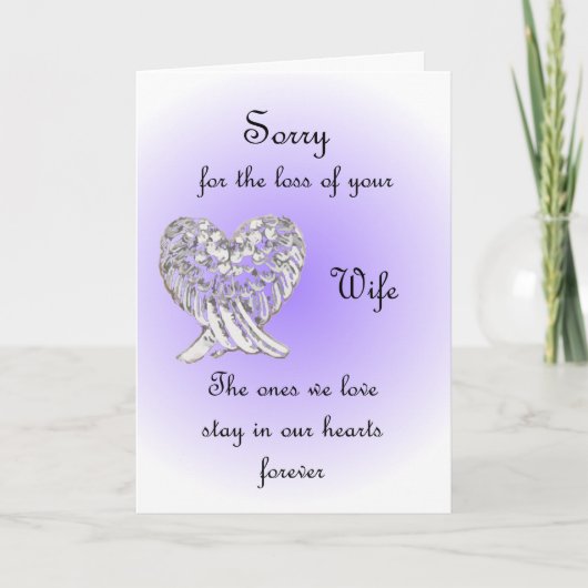 Sorry voor het verlies van je vrouw kaart (Voorkant)