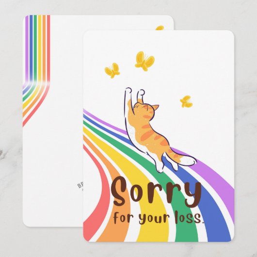 Sorry voor het verlies van uw kat Kaart (Voorkant / Achterkant)