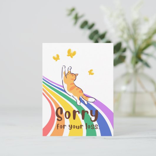 Sorry voor het verlies van uw kat-postkaart briefkaart (Staand voorkant)