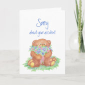Sorry voor je ongeluk Teddy Bear Flowers Kaart (Voorkant)