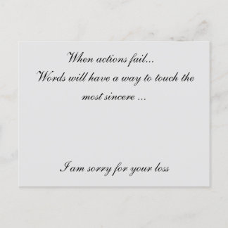 Sorry voor je verlies briefkaart