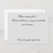 Sorry voor je verlies briefkaart (Voorkant / Achterkant)