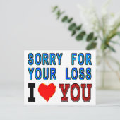 Sorry voor je verlies, ik hou van je briefkaart (Staand voorkant)