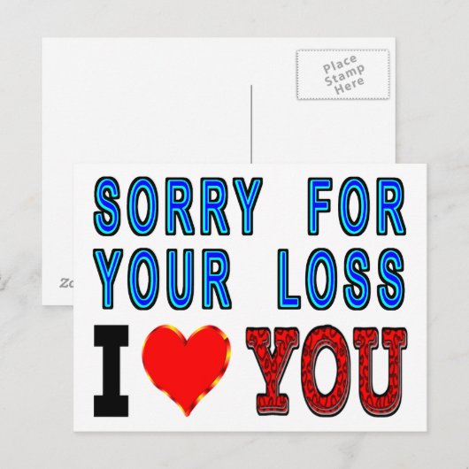 Sorry voor je verlies, ik hou van je briefkaart (Voorkant / Achterkant)
