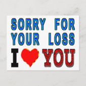 Sorry voor je verlies, ik hou van je briefkaart (Voorkant)