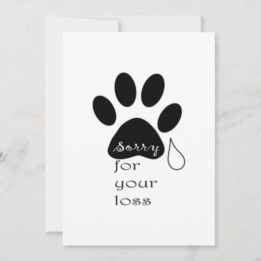 Sorry voor je verlies Pet-sympathie (Voorkant)
