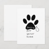 Sorry voor je verlies Pet-sympathie (Voorkant / Achterkant)