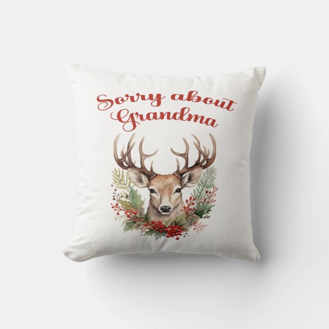 Sorry voor oma Funny Christmas Sierkussen (Voorkant)