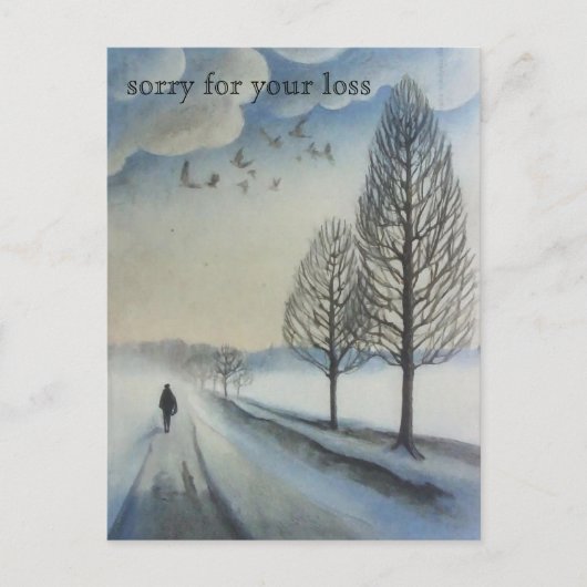 Sorry voor uw verlies, aanpasbaar briefkaart (Voorkant)