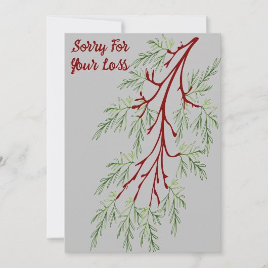 Sorry voor uw verlies feestdagenkaart (Voorkant)