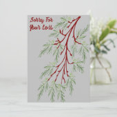 Sorry voor uw verlies feestdagenkaart (Staand voorkant)