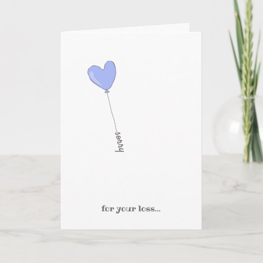 Sorry voor uw verlies - Sweet Lila Balloon Sympath Kaart (Voorkant)