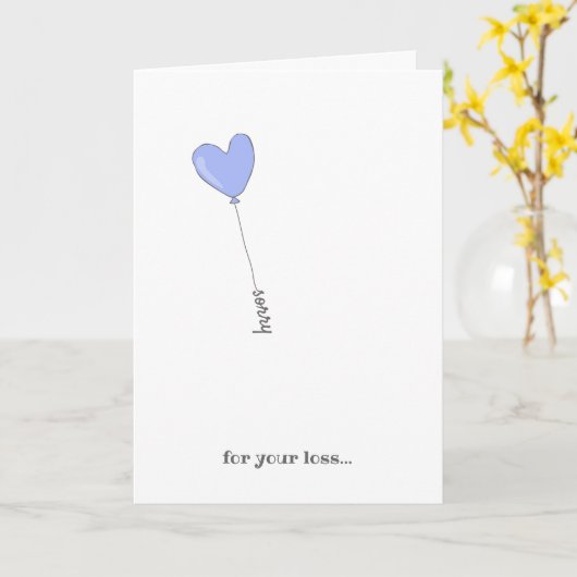 Sorry voor uw verlies - Sweet Lila Balloon Sympath Kaart (Gele Bloem)