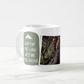 Sorry voor wat ik zei grappige groene wandelfoto koffiemok (Voorkant links)