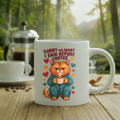 Sorry voor wat ik zei voor koffie tweekleurige koffiemok