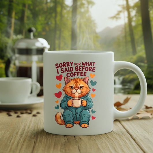 Sorry voor wat ik zei voor koffie tweekleurige koffiemok