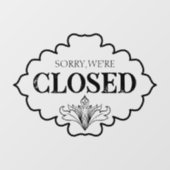 Sorry, we zijn gesloten raamsticker (Vel)