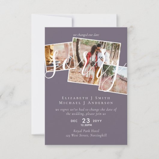 SORRY! Wedding-uitstel verandering van datum FOTO (Voorkant)