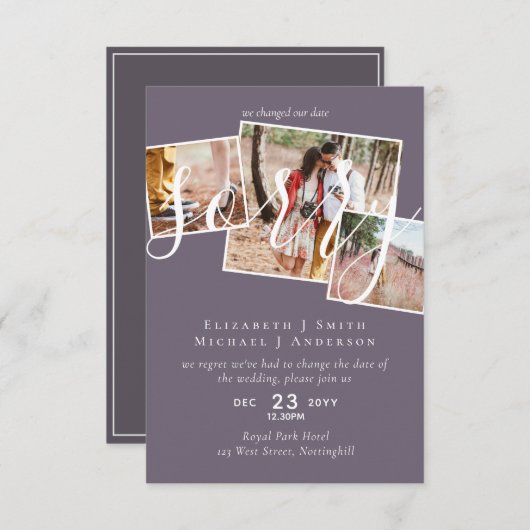 SORRY! Wedding-uitstel verandering van datum FOTO (Voorkant / Achterkant)