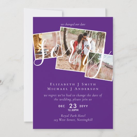 SORRY! Wedding-uitstel verandering van datum FOTO (Voorkant)