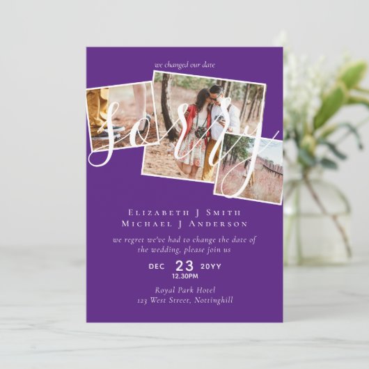 SORRY! Wedding-uitstel verandering van datum FOTO (Staand voorkant)