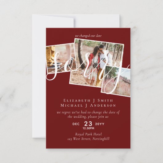 SORRY! Wedding-uitstel verandering van datum FOTO (Voorkant)