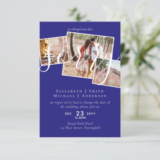 SORRY! Wedding-uitstel verandering van datum FOTO (Staand voorkant)