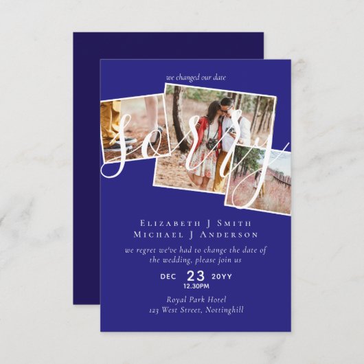SORRY! Wedding-uitstel verandering van datum FOTO (Voorkant / Achterkant)