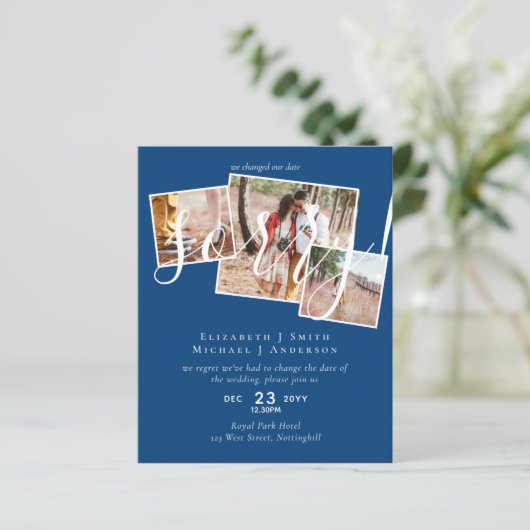 SORRY! Wedding-uitstel verandering van datum FOTO (Staand voorkant)