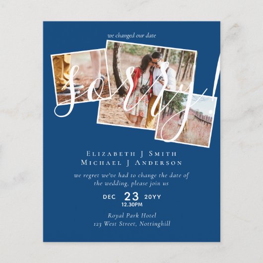 SORRY! Wedding-uitstel verandering van datum FOTO (Voorkant)