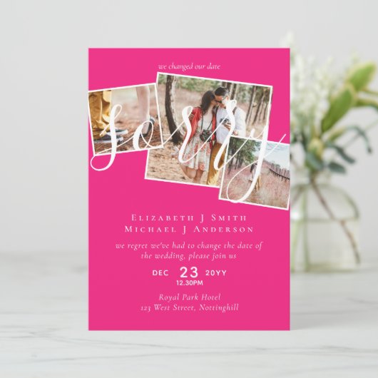 SORRY! Wedding-uitstel verandering van datum FOTO (Staand voorkant)