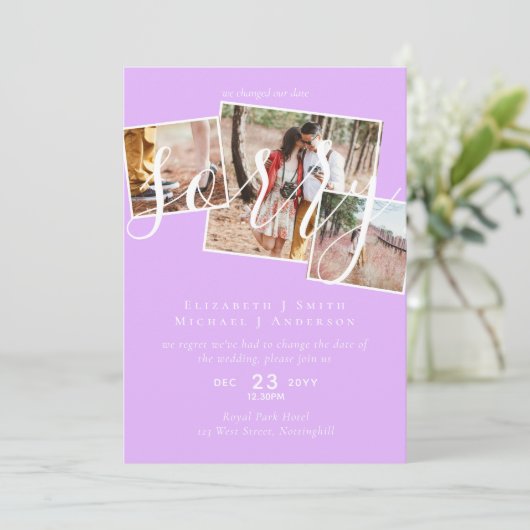 SORRY! Wedding-uitstel verandering van datum FOTO (Staand voorkant)