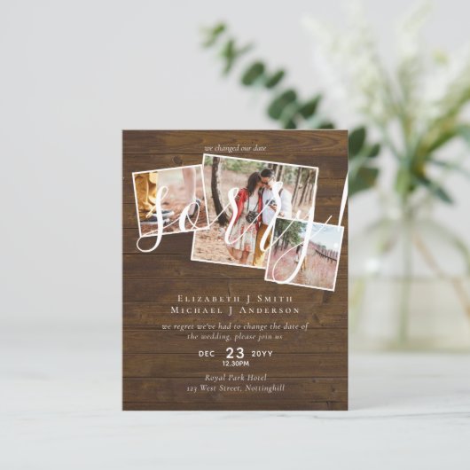 SORRY! Wedding-uitstel verandering van datum FOTO (Staand voorkant)