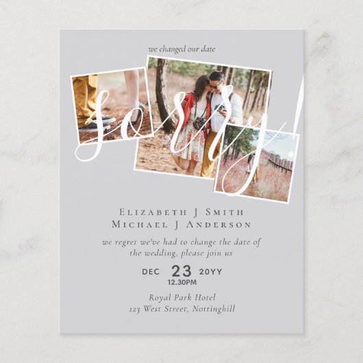 SORRY! Wedding-uitstel verandering van datum FOTO (Voorkant)