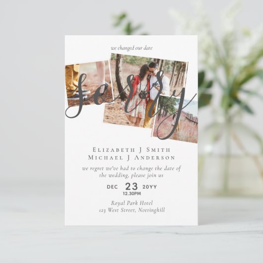 SORRY! Wedding-uitstel verandering van datum FOTO (Staand voorkant)