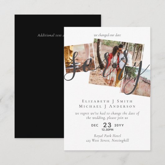 SORRY! Wedding-uitstel verandering van datum FOTO (Voorkant / Achterkant)