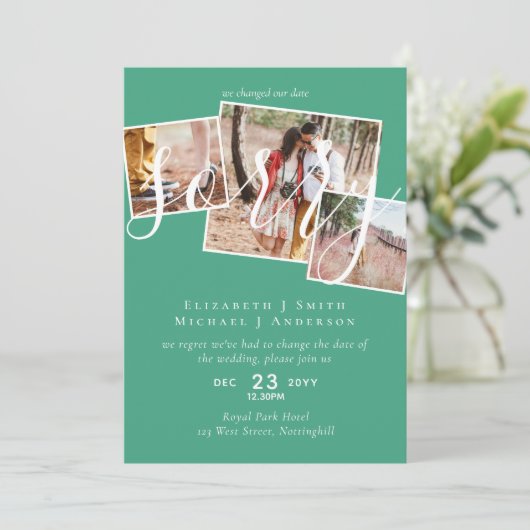 SORRY! Wedding-uitstel verandering van datum FOTO (Staand voorkant)