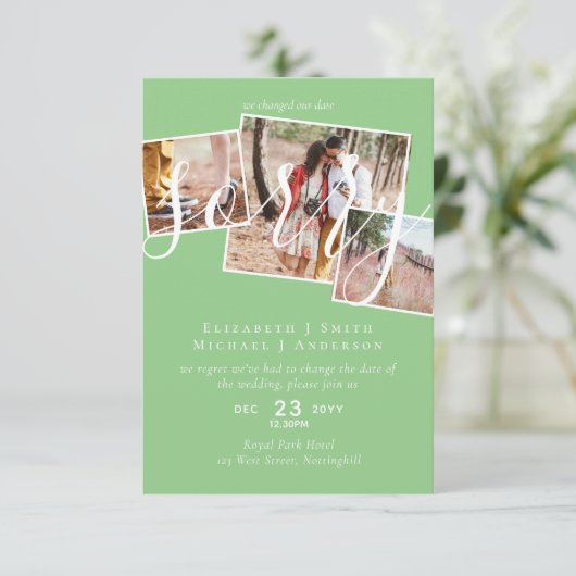 SORRY! Wedding-uitstel verandering van datum FOTO (Staand voorkant)