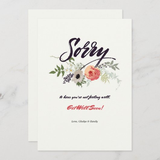 Sorry Wenskaart Kaart (Voorkant / Achterkant)