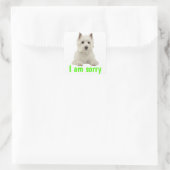 Sorry West Highland Terrier Puppy Dog Vierkante Sticker (Tas)