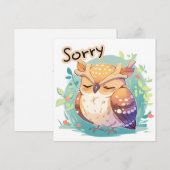 Sorry Zachte Uil Vogel Feestdagenkaart (Voorkant / Achterkant)